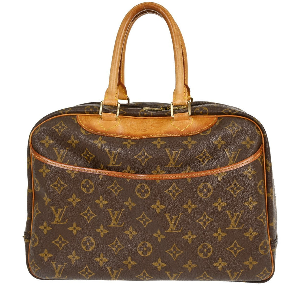 Louis Vuitton Deauville Handbag Monogram Canvas Brown Canvas Handbag (Authentic  )