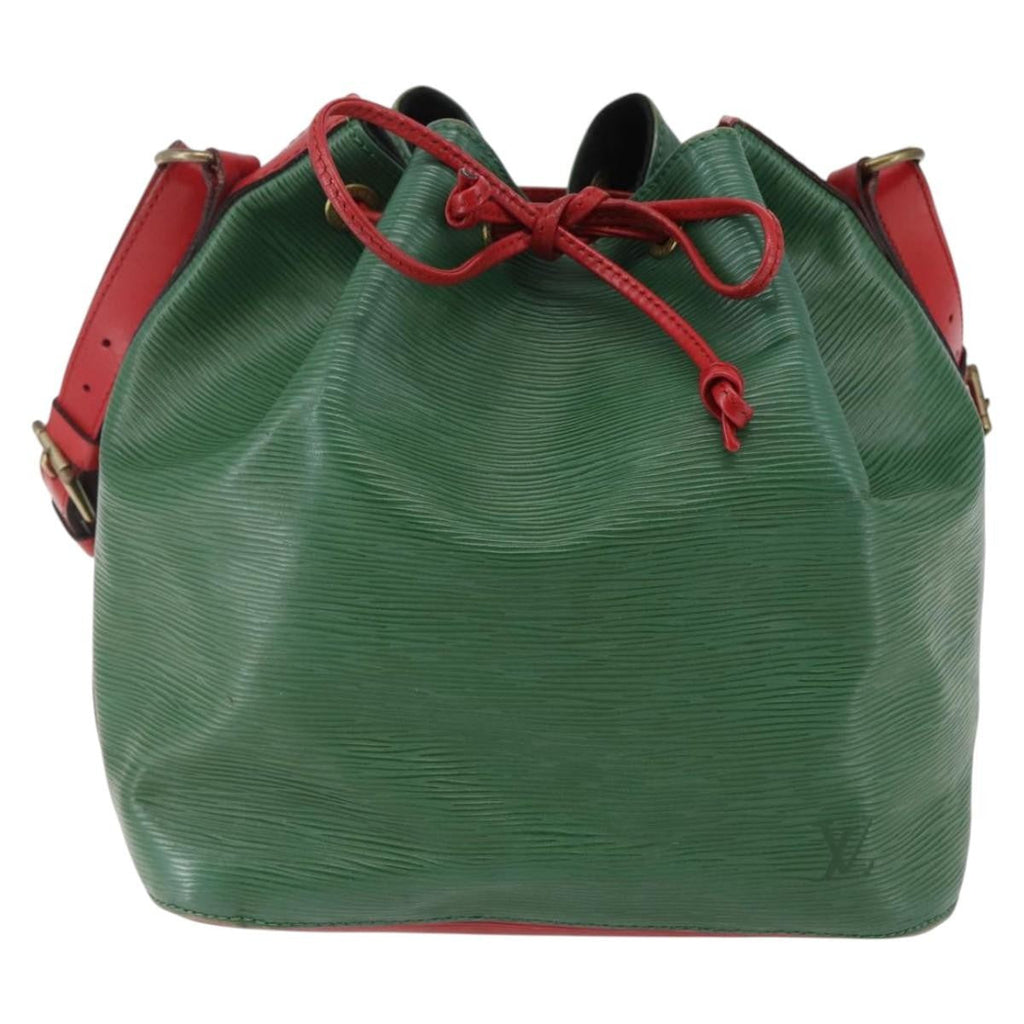 Louis Vuitton Bicolor Petit Noe Handbag Epi Leather Green Leather Bag (Authentic  )