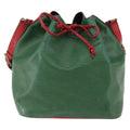 Louis Vuitton Bicolor Petit Noe Handbag Epi Leather Green Leather Bag (Authentic  )