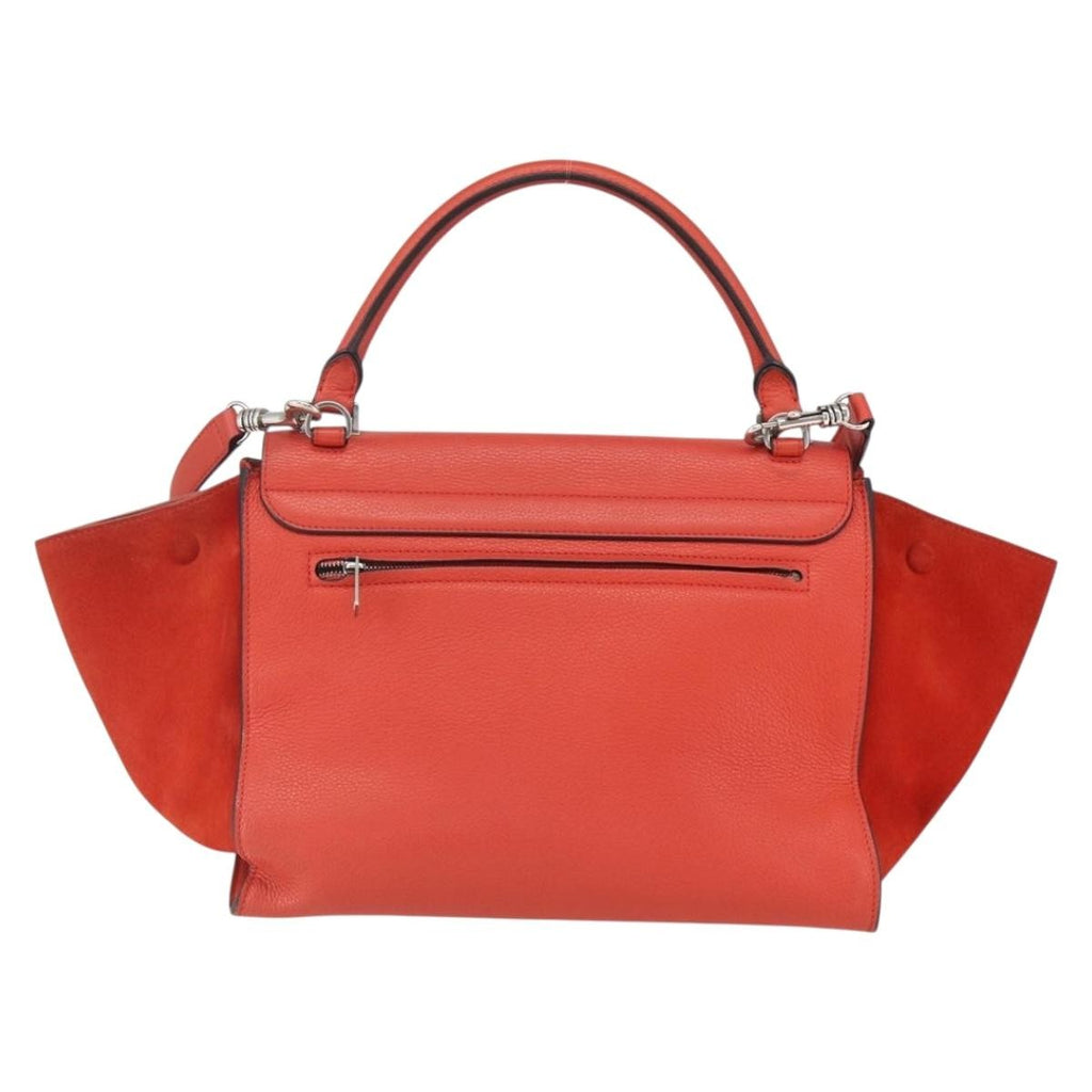 Celine Trapeze Bag Leather Red Leather Handbag (Authentic  )