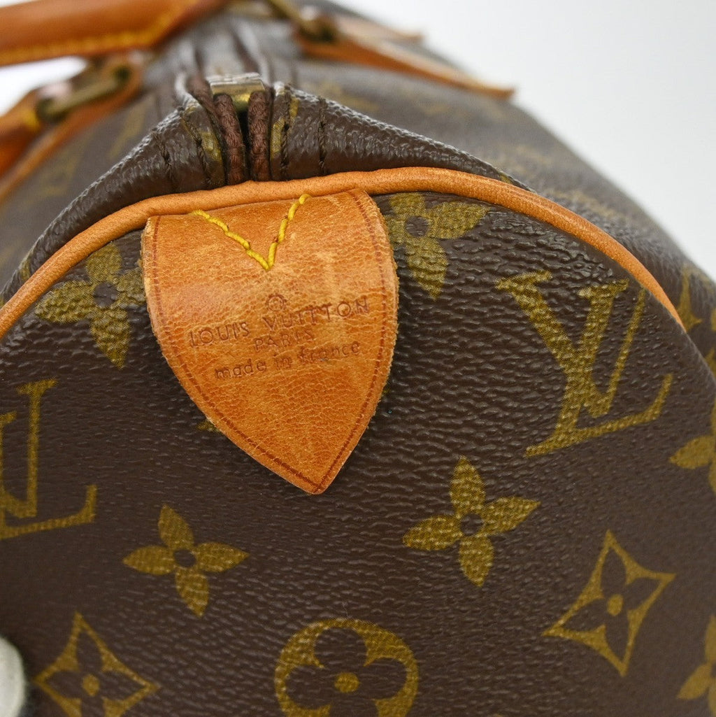 Louis Vuitton Speedy Handbag Monogram Canvas Brown Canvas Handbag ( )