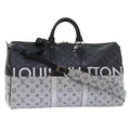 Louis Vuitton Keepall Bandouliere Bag Monogram Eclipse Split Canvas Black Canvas Bag (Authentic  )
