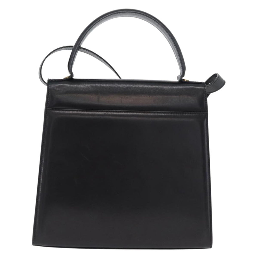 Salvatore Ferragamo Vara Handbag Leather Black Leather Handbag (Authentic  )