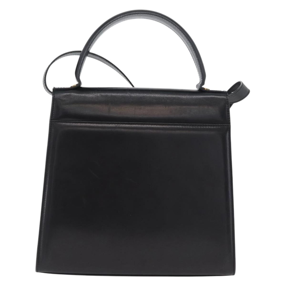 Salvatore Ferragamo Vara Handbag Leather Black Leather Handbag (Authentic  )