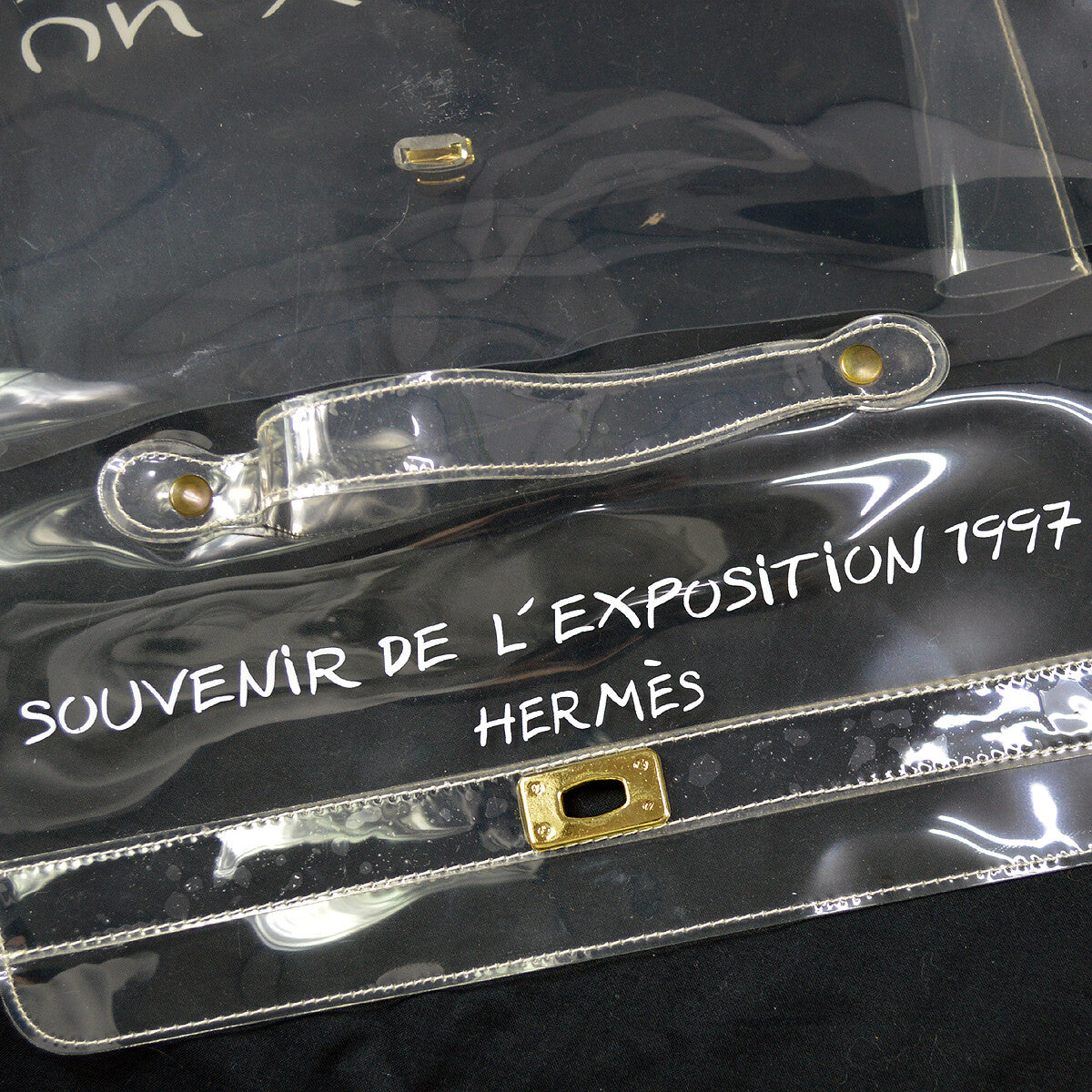 Hermes Kelly Souvenir Bag Vinyl Clear Plastic Handbag (Authentic  )