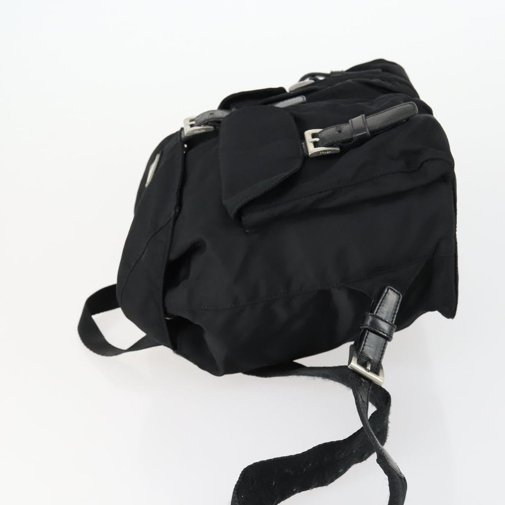 Prada Vela Double Front Pocket Backpack Tessuto With Saffiano Leather Black Nylon Backpack Bag (Authentic  )
