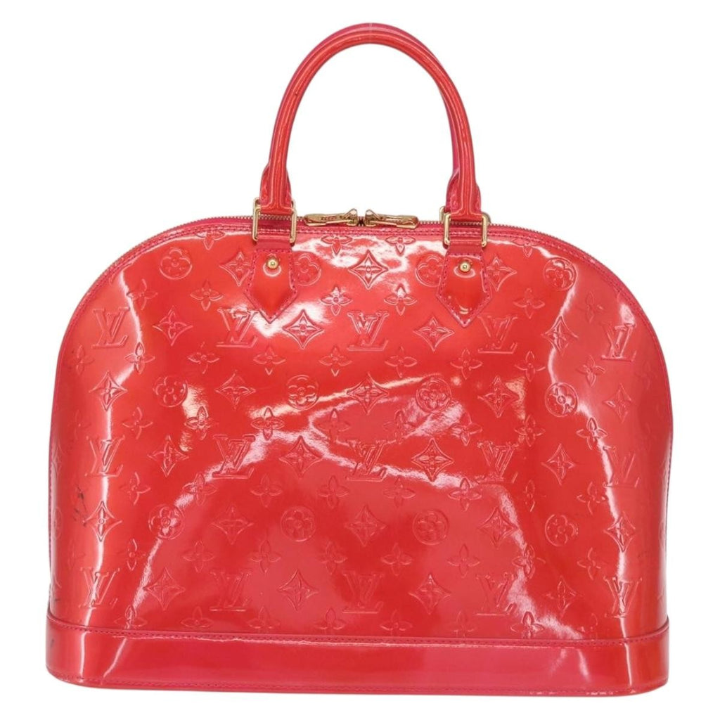 Louis Vuitton Alma Handbag Monogram Vernis Red Patent_Leather Handbag (Authentic  )