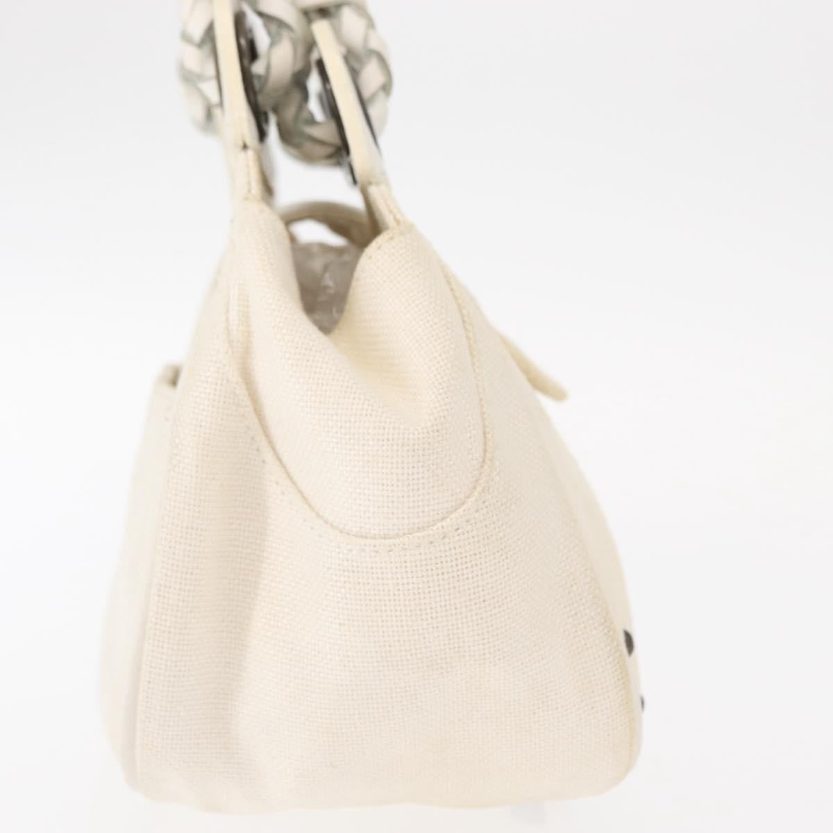 Chloe Vintage Handbag Leather White Canvas Handbag (Authentic  )