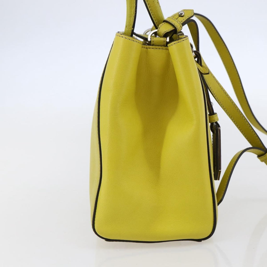 Fendi 2Jours Bag Leather Yellow Leather Handbag (Authentic  )