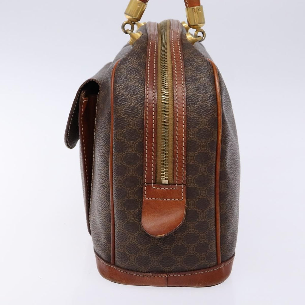 Celine Macadam Handbag Macadam With Leather Brown Canvas Handbag (Authentic  )