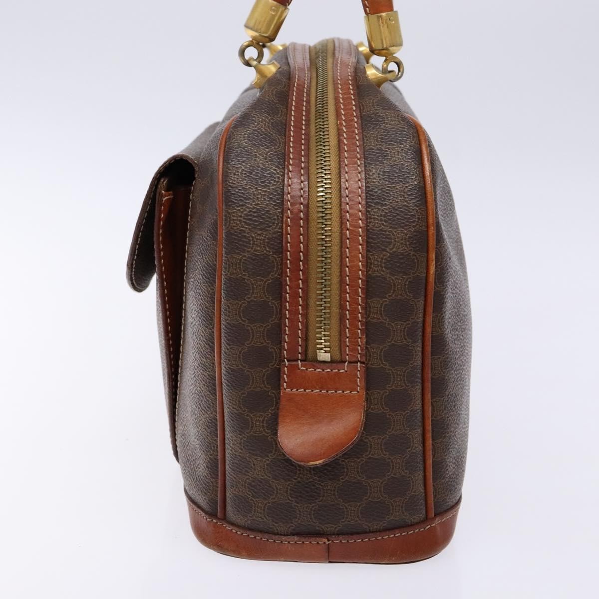 Celine Macadam Handbag Macadam With Leather Brown Canvas Handbag (Authentic  )