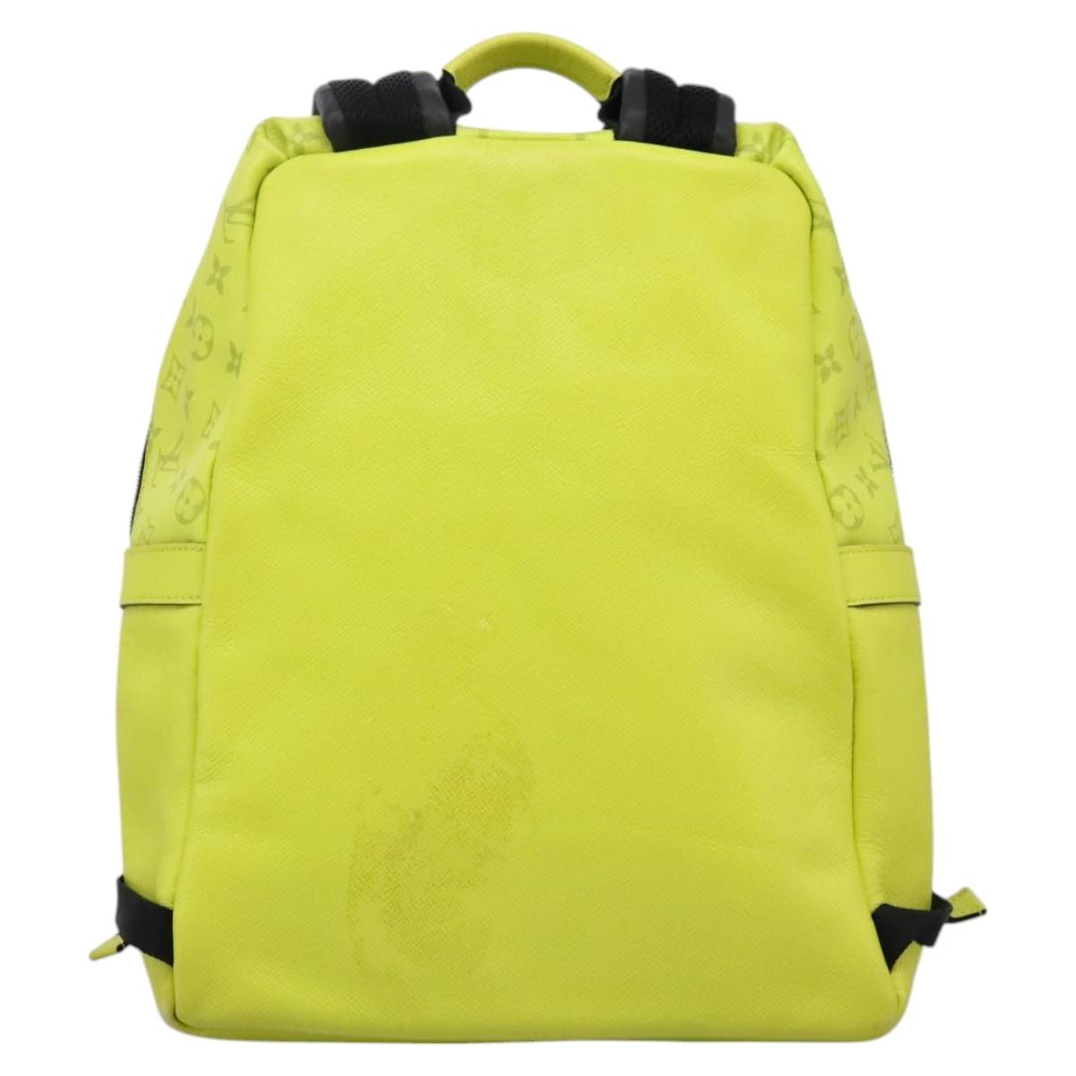 Louis Vuitton Discovery Backpack Monogram Taigarama Yellow Leather Backpack Bag (Authentic  )