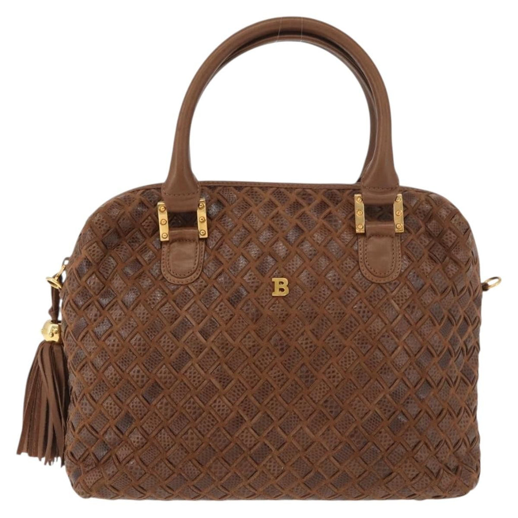 Bally Vintage Handbag Leather Brown Leather Handbag ( )