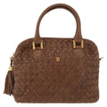 Bally Vintage Handbag Leather Brown Leather Handbag ( )