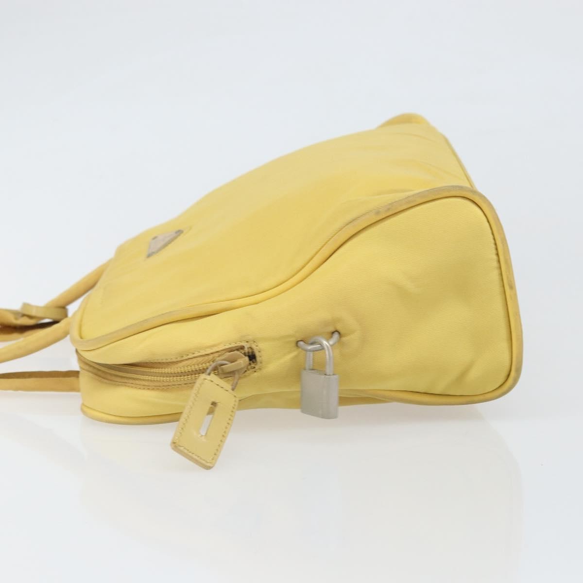 Prada Zip Around Tote Tessuto Yellow Nylon Handbag (Authentic  )