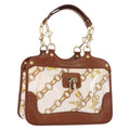 Louis Vuitton Charms Cabas Pvc Over Printed Silk Brown Canvas Handbag (Authentic  )