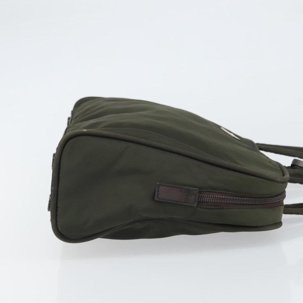 Prada Zip Around Tote Tessuto Khaki Nylon Handbag (Authentic  )