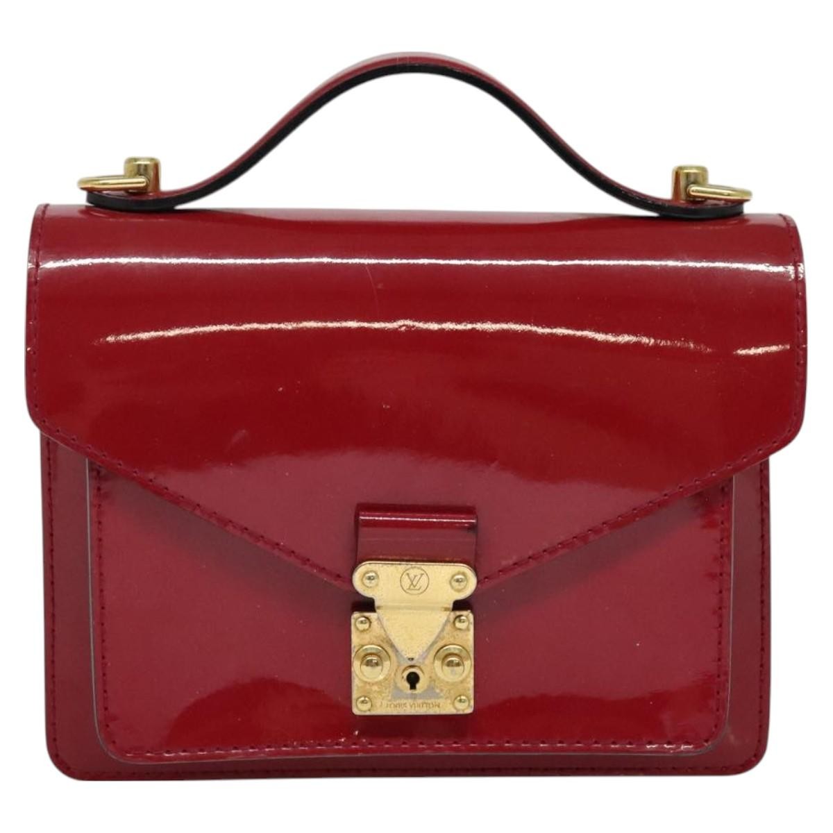 Louis Vuitton Monceau Handbag Vernis Burgundy Patent_Leather Bag (Authentic  )