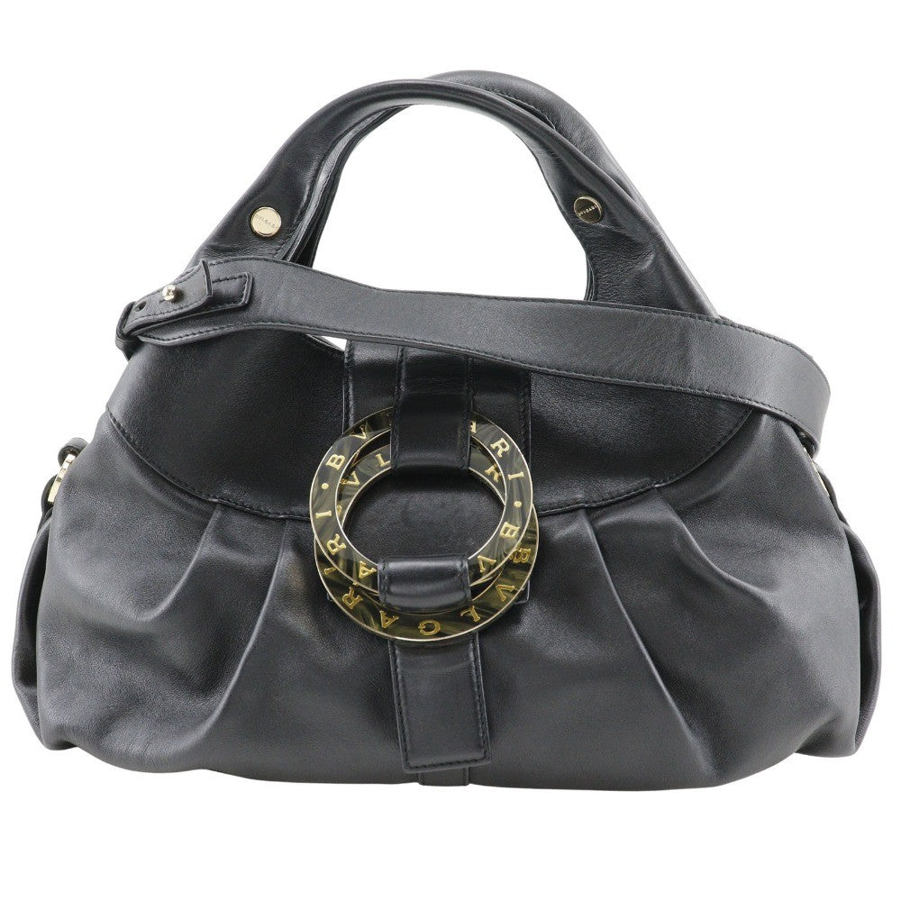 Bvlgari Chandra Hobo Leather Black Leather Handbag (Authentic  )