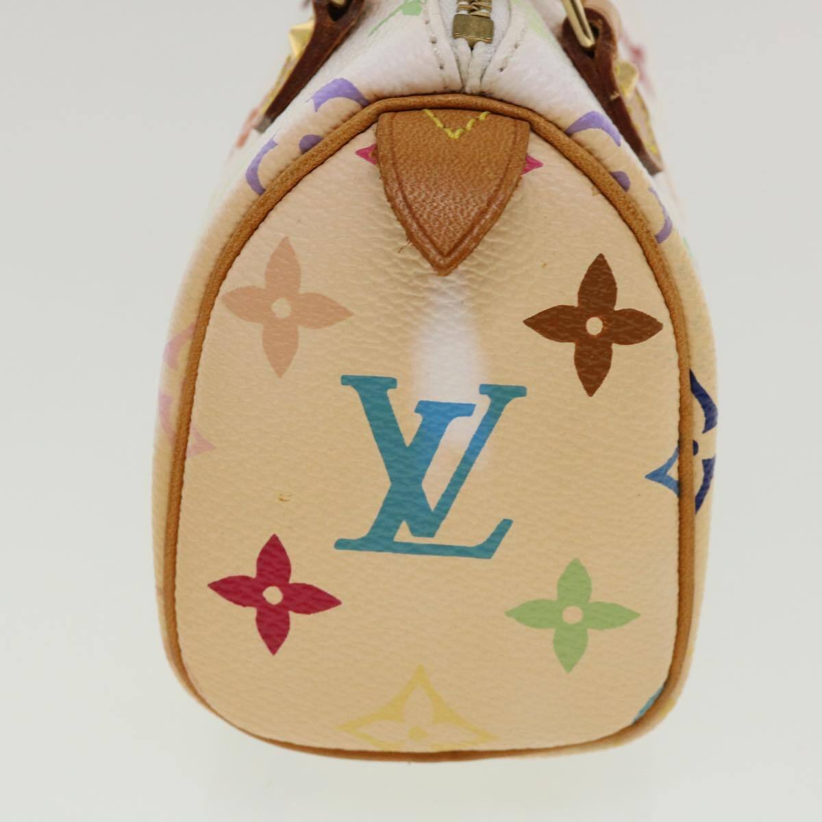 Louis Vuitton Speedy Mini Hl Handbag Monogram Multicolor White Canvas Bag (Authentic  )