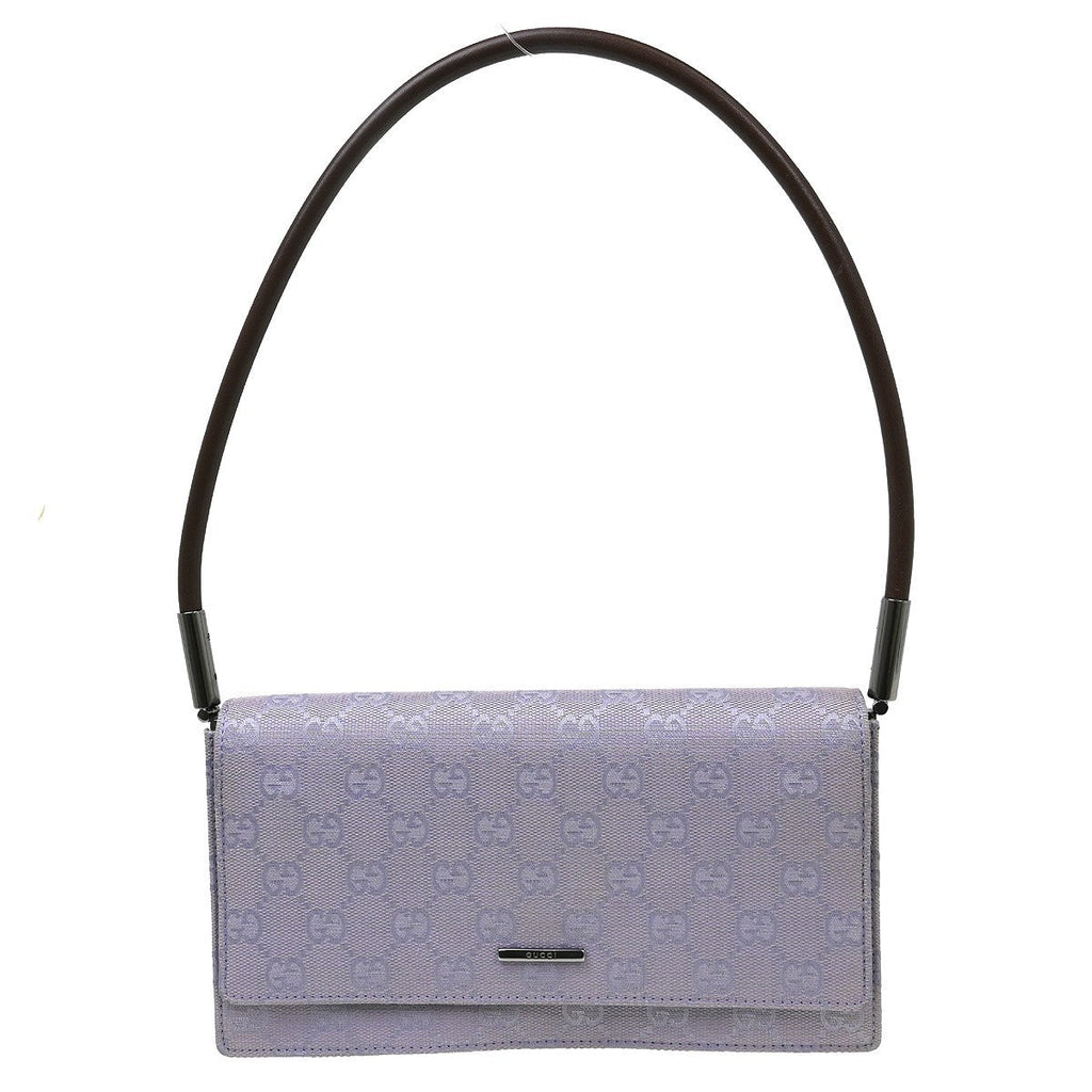 Gucci Vintage Shoulder Bag Gg Canvas And Leather Purple Canvas Handbag ( )