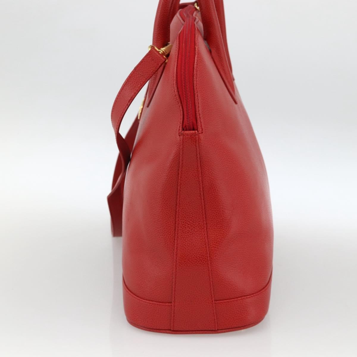 Burberry Vintage Handbag Leather Red Leather Handbag (Authentic  )