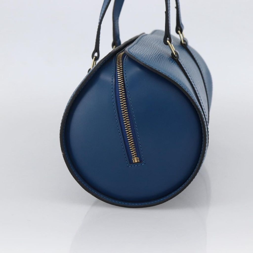 Louis Vuitton Soufflot Handbag Epi Leather Blue Leather Handbag (Authentic  )