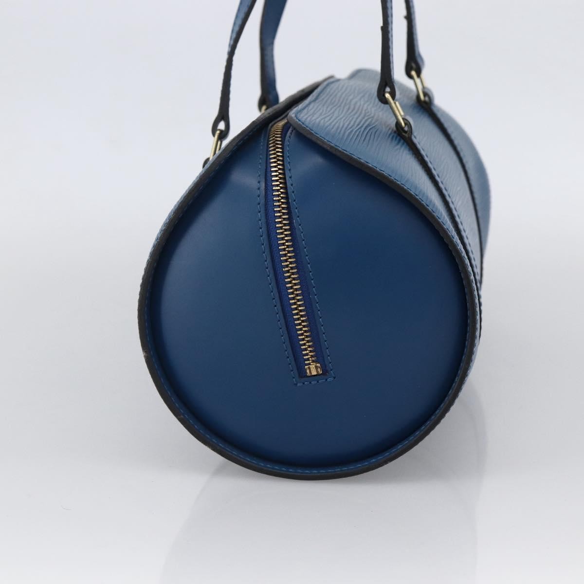 Louis Vuitton Soufflot Handbag Epi Leather Blue Leather Handbag (Authentic  )