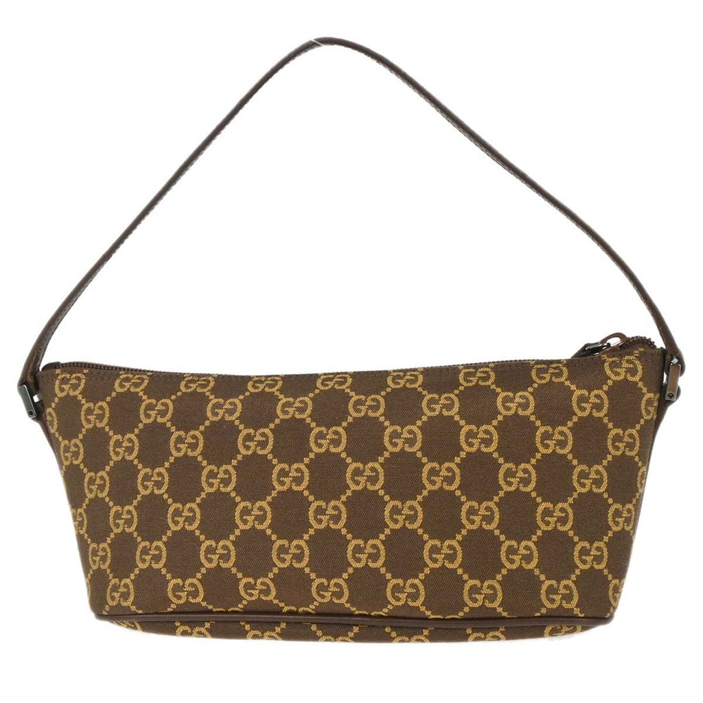 Gucci Baguette Shoulder Bag Gg Canvas And Leather Brown Canvas Handbag ( )