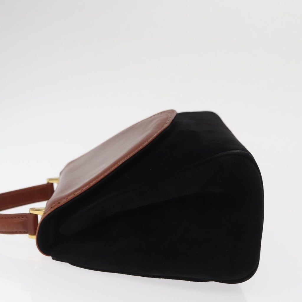 Salvatore Ferragamo Vintage Handbag Suede Black Suede Handbag (Authentic  )