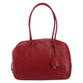 Prada Vintage Bauletto Bag Leather Red Leather Handbag ( )
