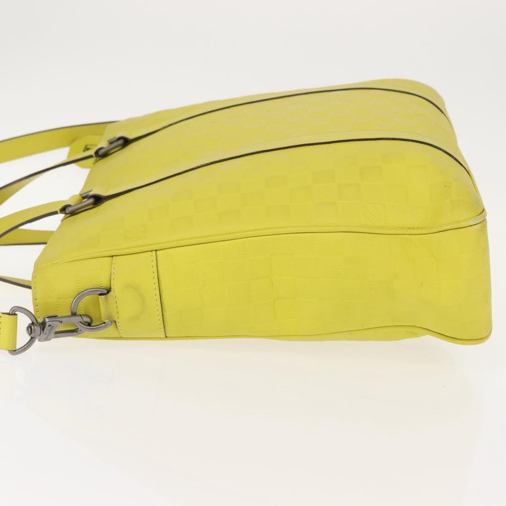 Louis Vuitton Tadao Handbag Damier Infini Leather Yellow Leather Handbag (Authentic  )