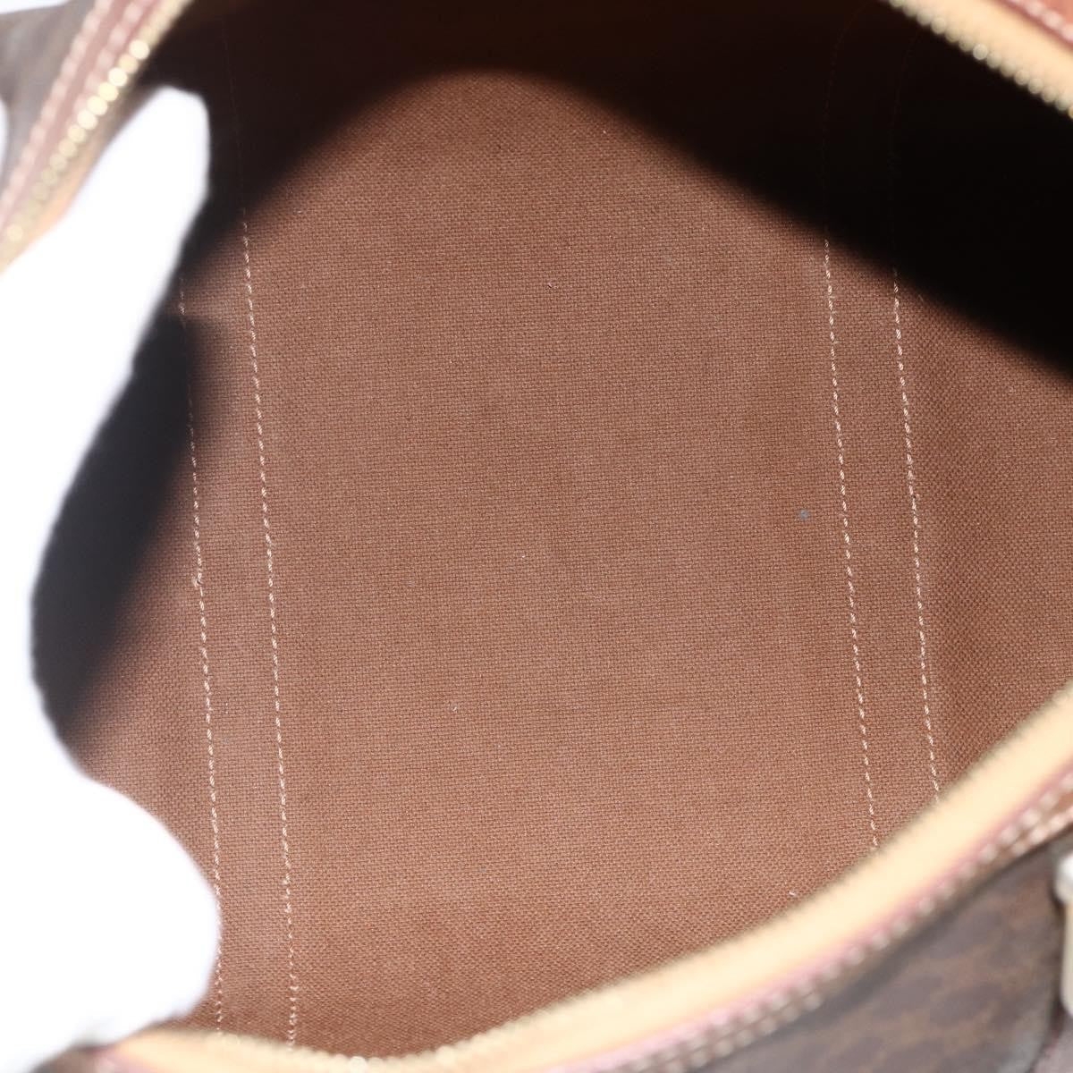 Celine Macadam Handbag Macadam With Leather Brown Canvas Handbag (Authentic  )