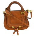 Chloe Marcie Satchel Leather Brown Leather Handbag ( )