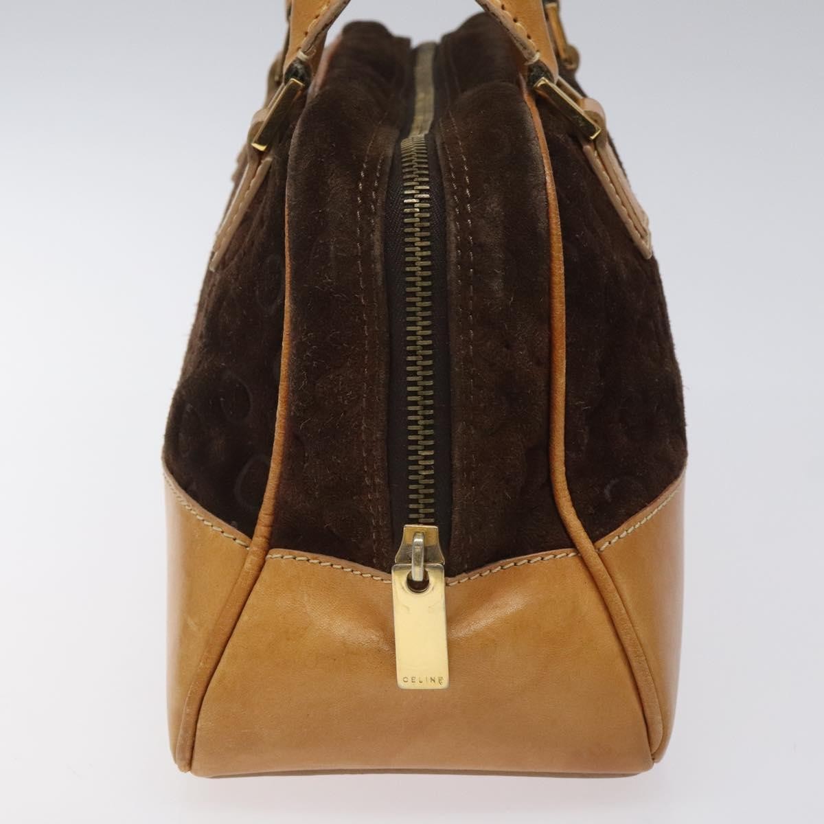 Celine C Macadam Handbag Suede And Leather Brown Suede Handbag (Authentic  )