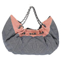Chanel Stretch Spirit Cabas Quilted Denim Blue Denim_Jeans Bag (Authentic  )