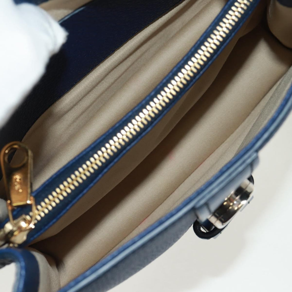 Chloe Aby Day Bag Leather Blue Leather Handbag (Authentic  )