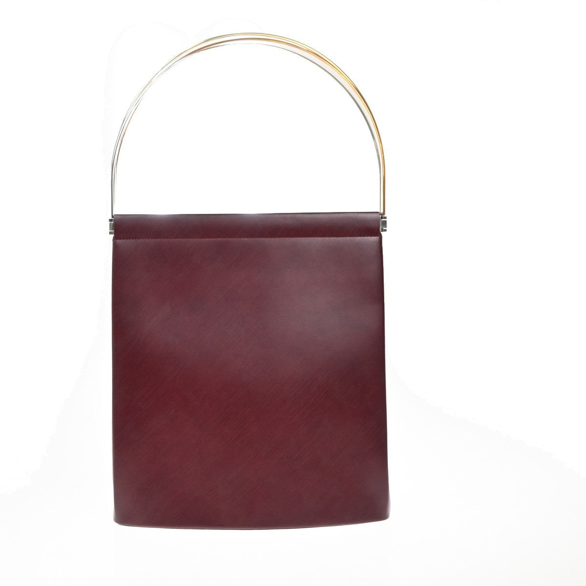 Cartier Trinity Hand Bag Leather Burgundy Leather Handbag (Authentic  )