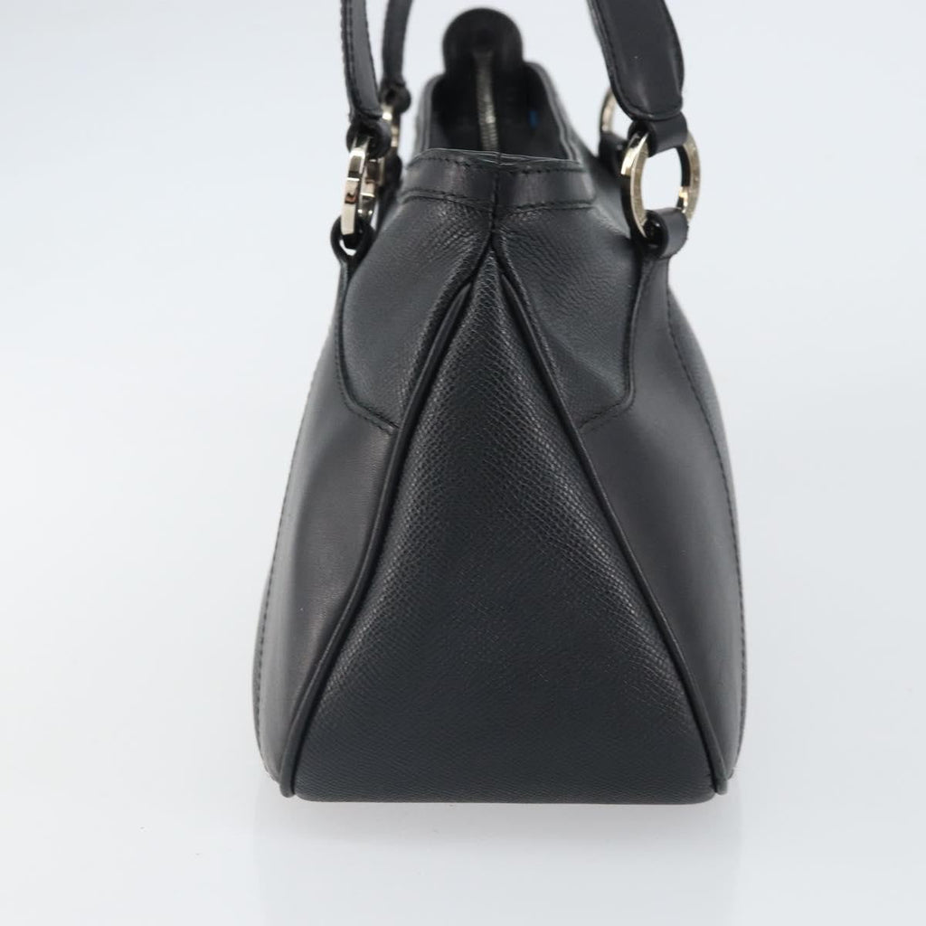 Bvlgari Handbag Leather Black Leather Handbag (Authentic  )