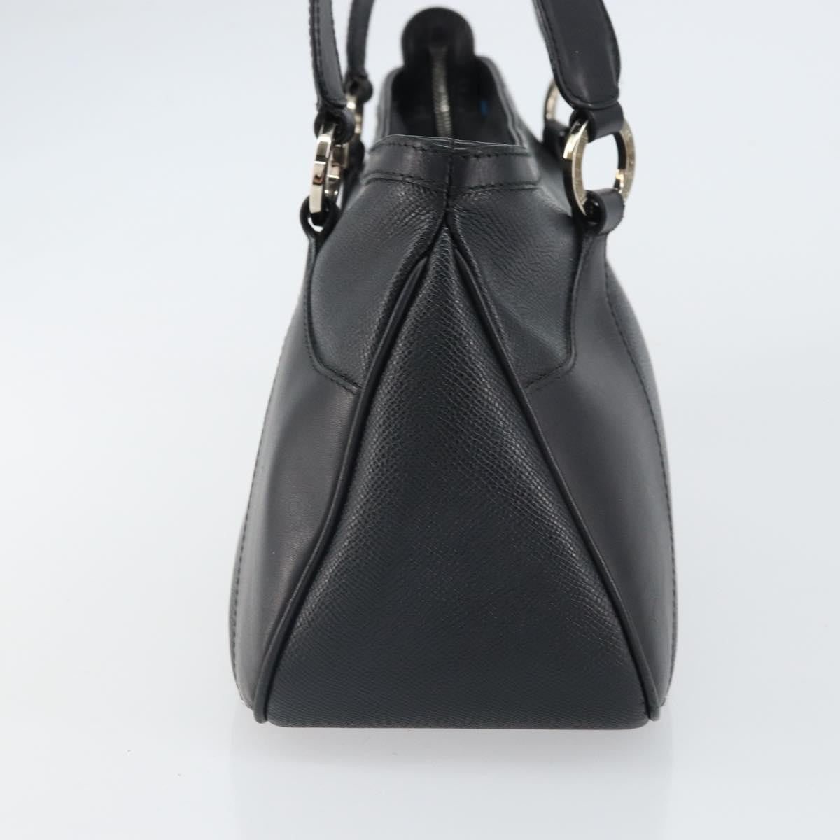 Bvlgari Handbag Leather Black Leather Handbag (Authentic  )