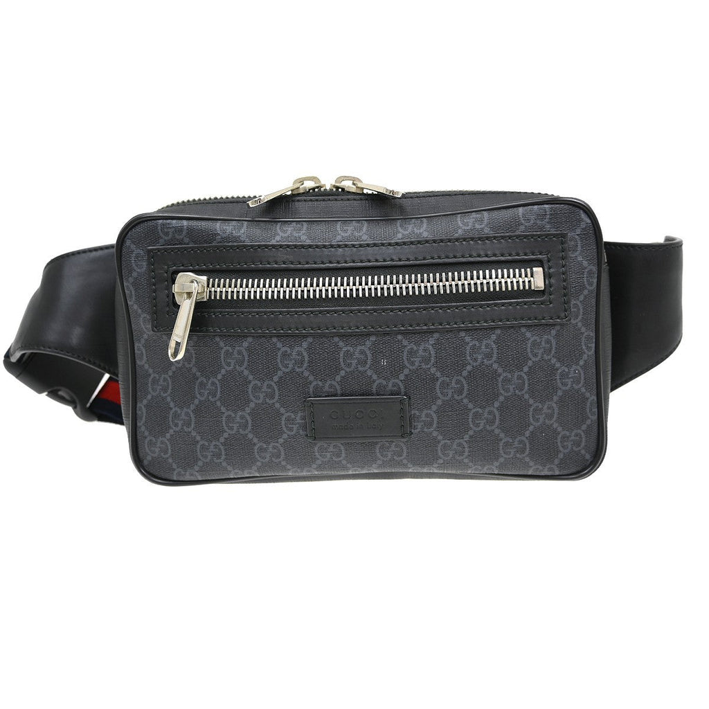 Gucci Zip Top Messenger Bag Gg Coated Canvas Black Canvas Backpack Bag ( )