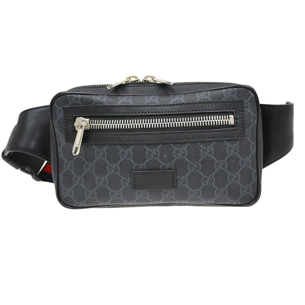 Gucci Zip Top Messenger Bag Gg Coated Canvas Black Canvas Backpack Bag ( )