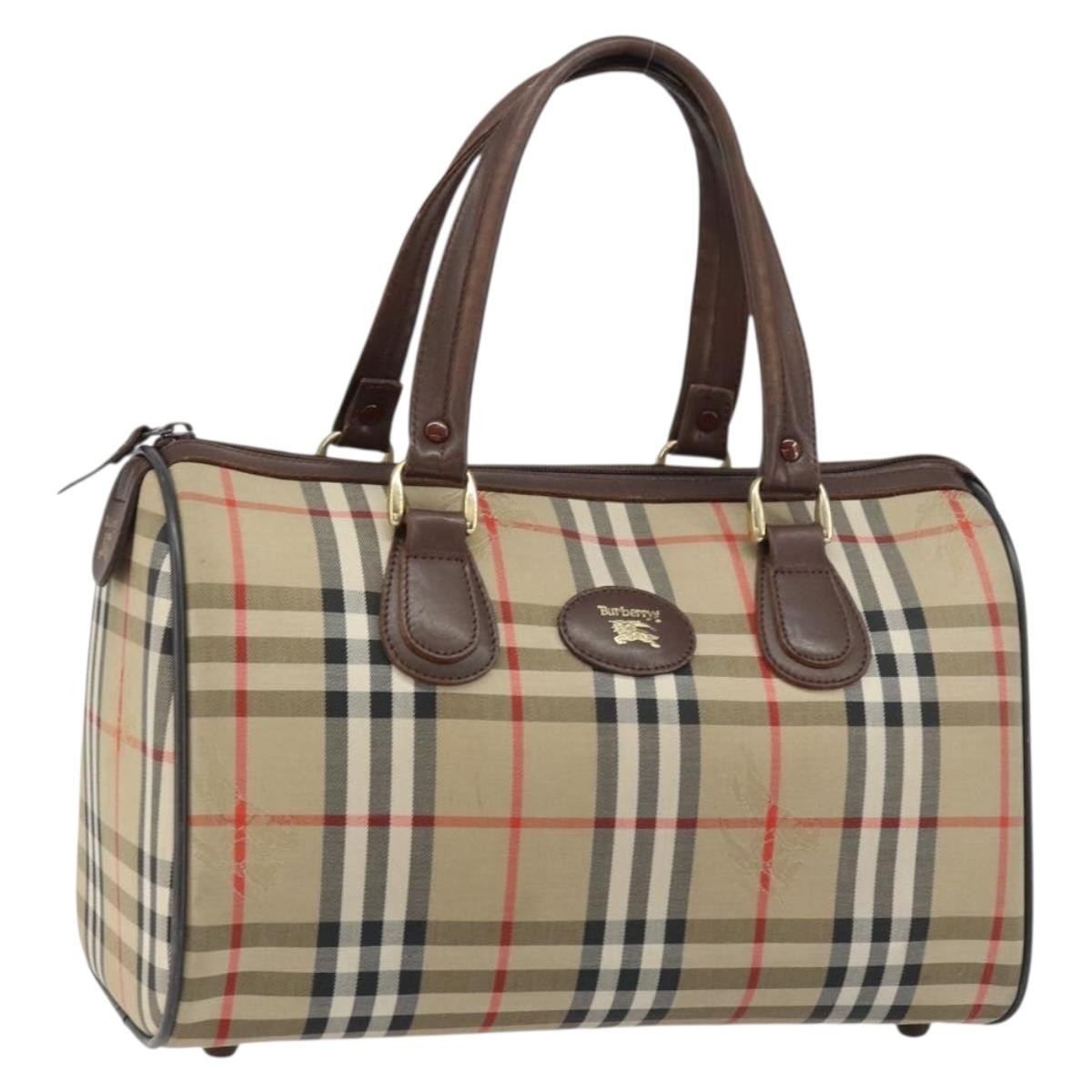 Burberry Nova Check Handbag Nova Check Canvas Beige Canvas Handbag (Authentic  )