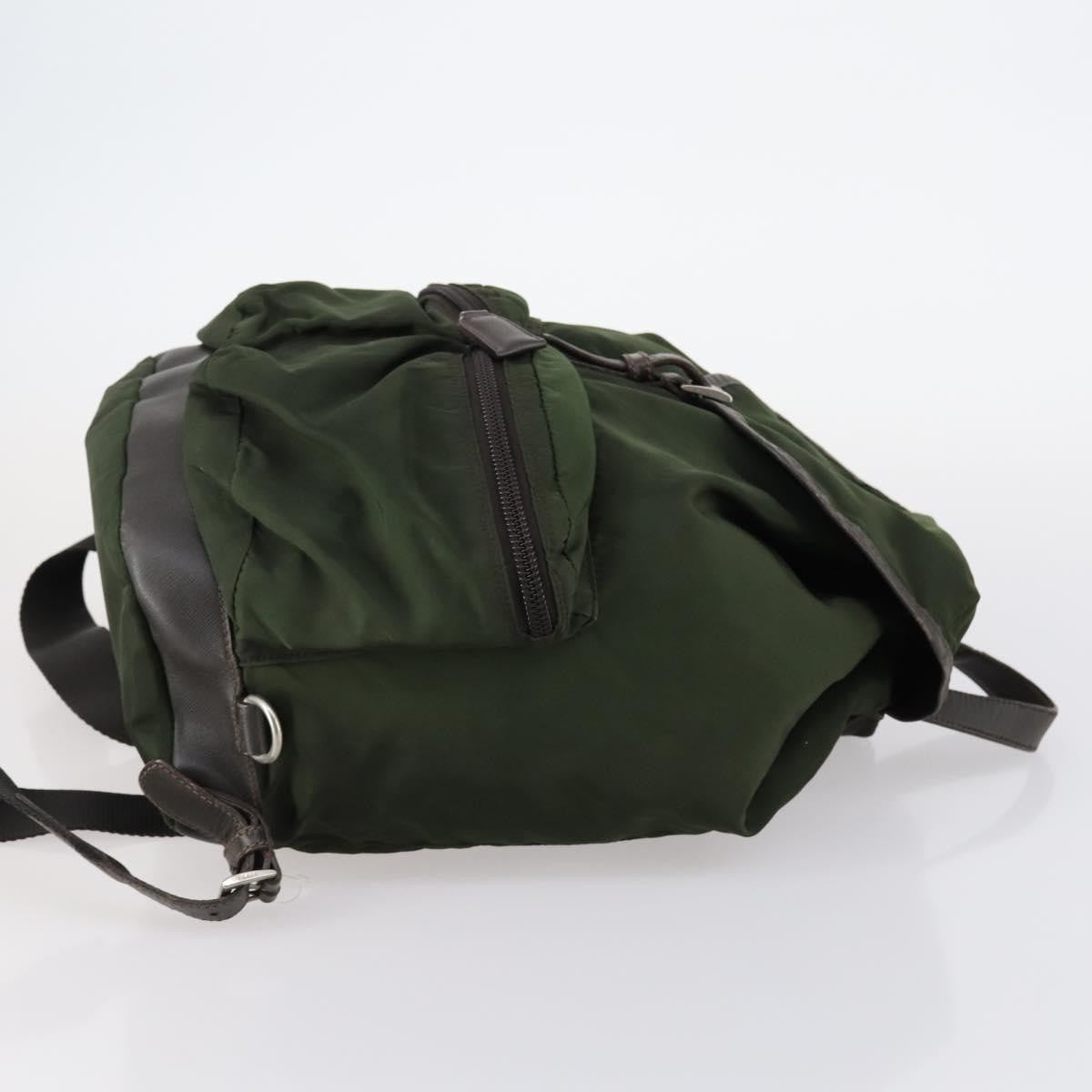 Prada Double Front Pocket Backpack Tessuto Khaki Nylon Backpack Bag (Authentic  )