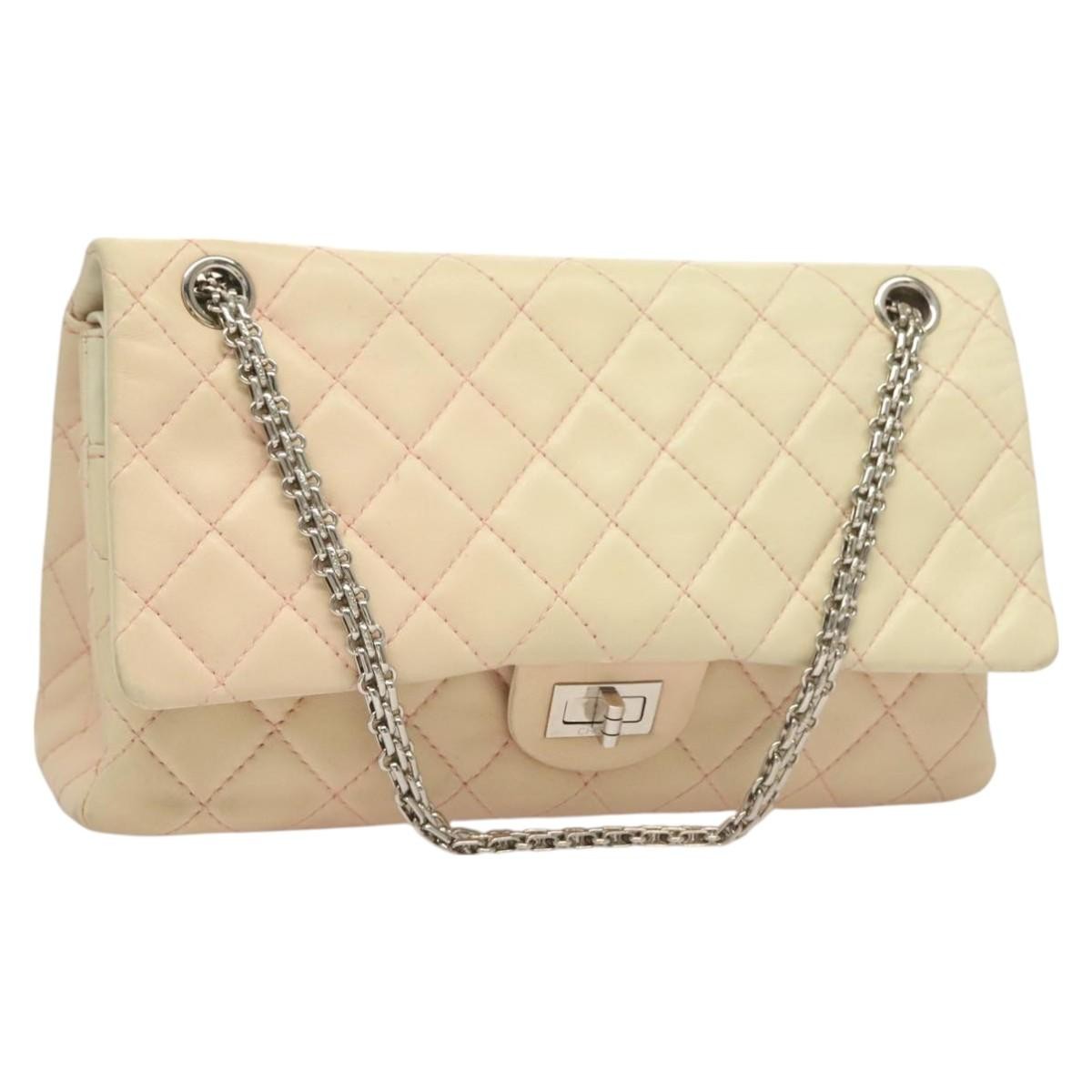 Chanel Reissue 2.55 Flap Bag Quilted Calfskin Pink Lamb_Skin Bag (Authentic  )