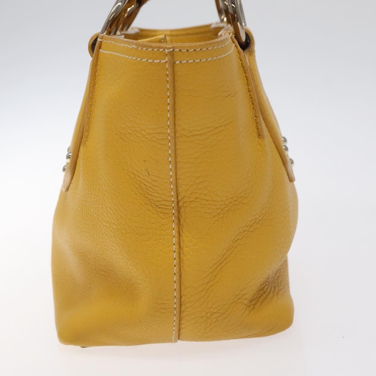Prada Vintage Handbag Leather Yellow Leather Handbag (Authentic  )