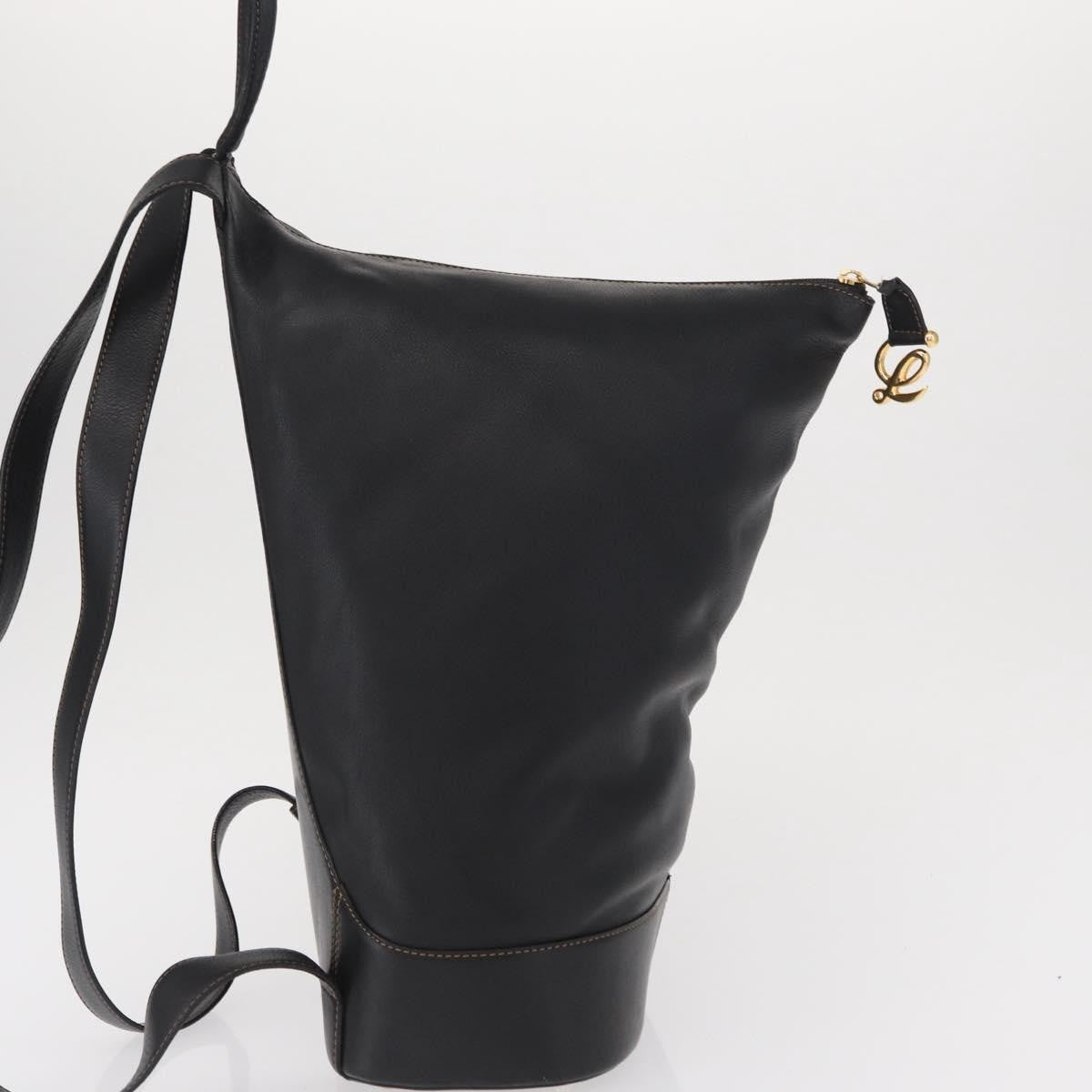 Loewe Anton Backpack Leather Black Leather Backpack Bag (Authentic  )