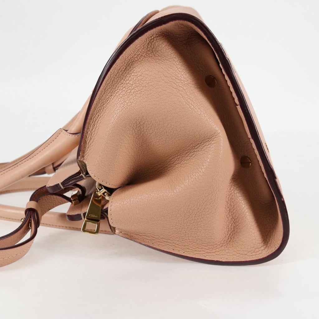 Chloe Everston Satchel Leather Beige Leather Bag (Authentic  )