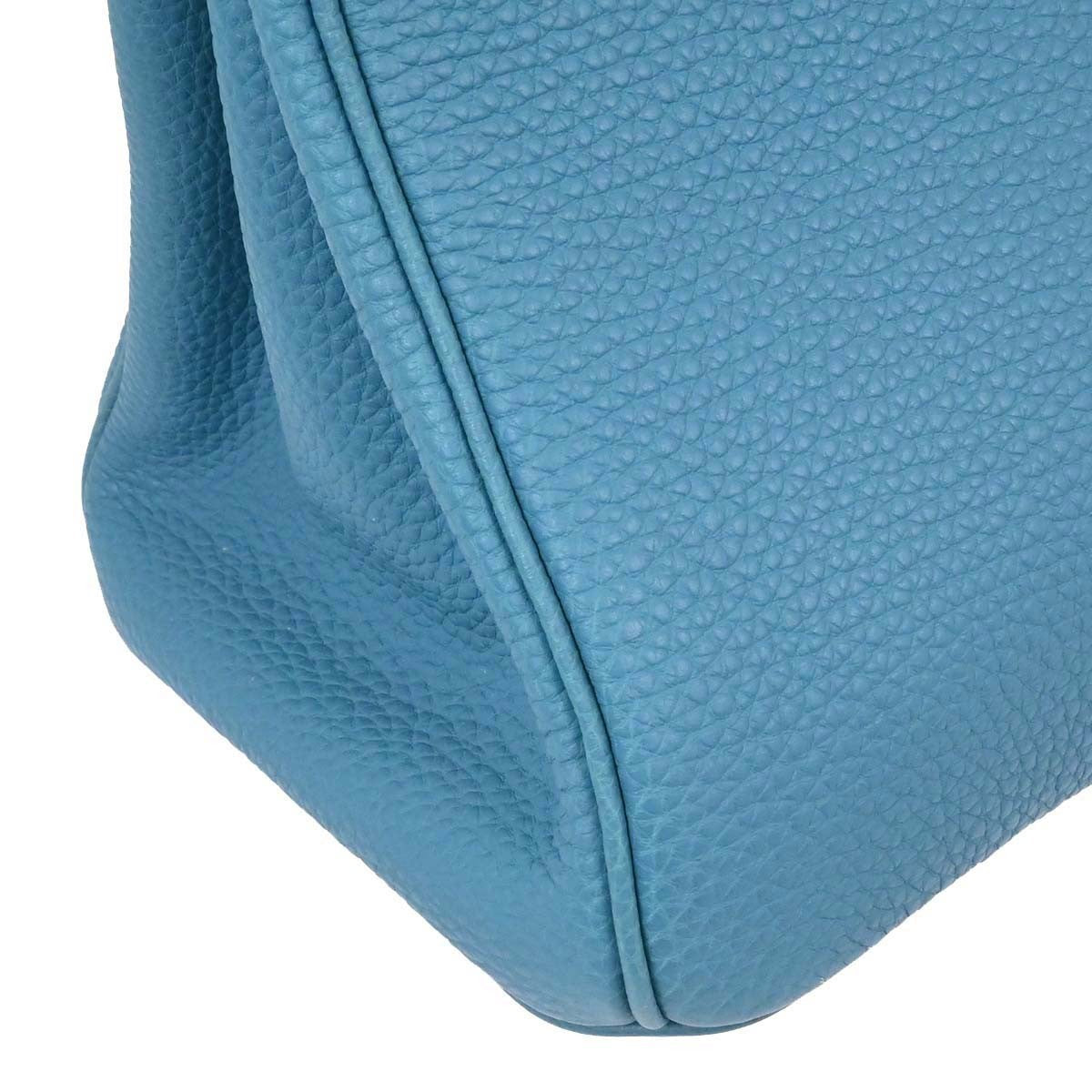 Hermes Touch Birkin Bag Blue Togo With Blue Matte Alligator And Gold Hardware Blue Leather Handbag (Authentic  )