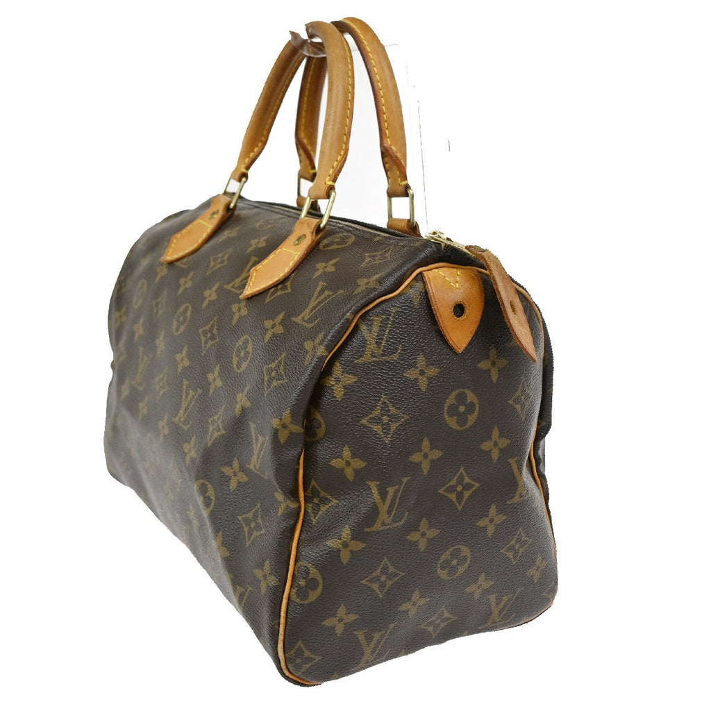 Louis Vuitton Speedy Handbag Monogram Canvas Brown Canvas Handbag ( )